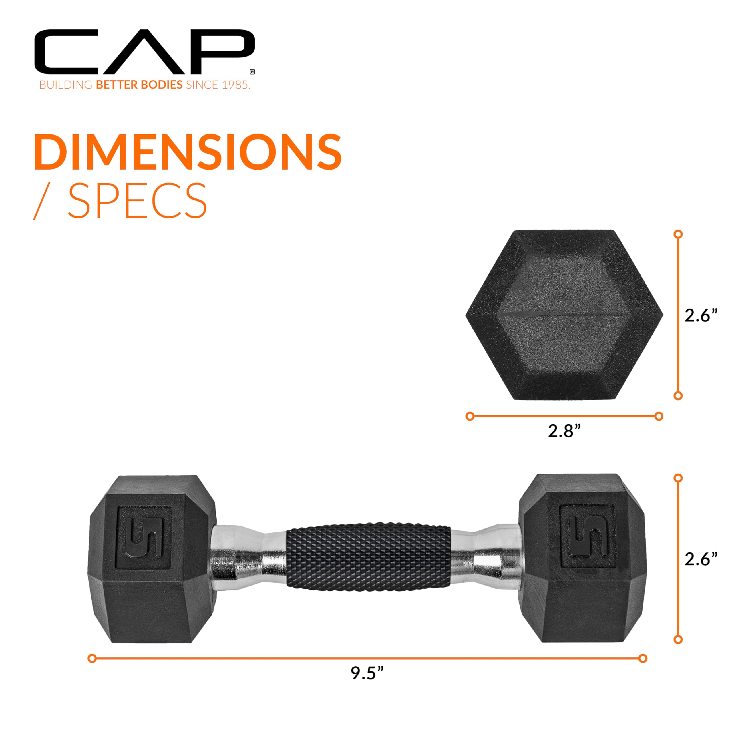 CAP Coated Hex Dumbbell Weights | Multiple Weight Options & Sets Available