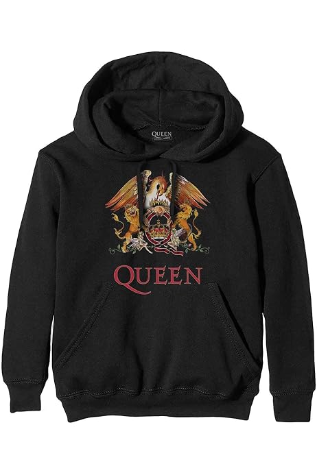 Queen Classic Crest Pullover Black Hoodie: Small : Amazon.ca: Clothing,  Shoes u0026 Accessories