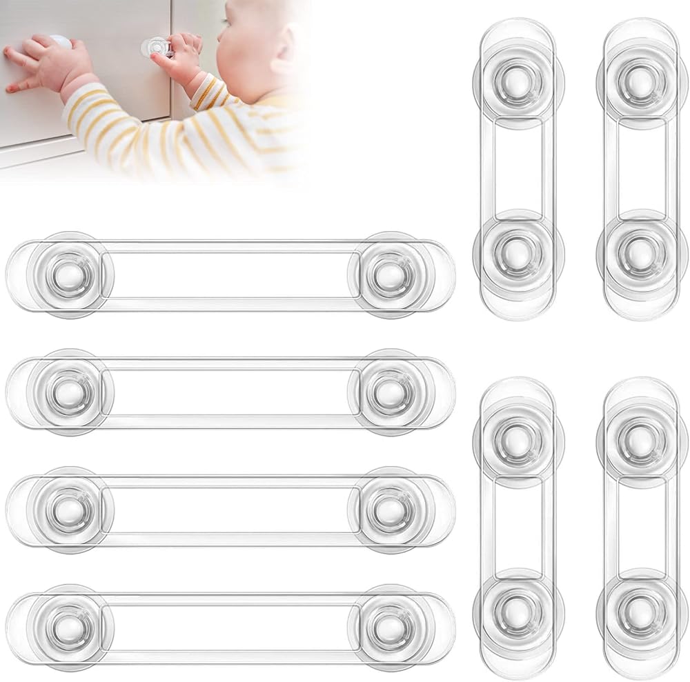 Redamancy 8pcs Child Safety Locks Cabinets Fridge No Tools Needed