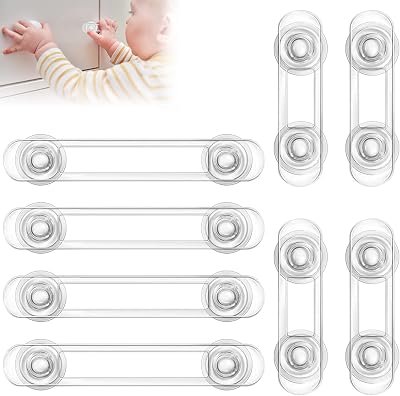 Redamancy 8pcs Child Safety Locks Cabinets Fridge No Tools Needed