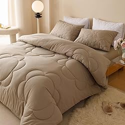 Cottonight Khaki Sunflower Comforter Set King