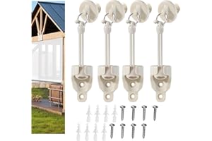 Caeafvoye Sun Shade Replacement Parts Kit: Reinforced Tie Downs & End Caps with Rings | Weather Resistant | Compatible with Coolaroo, Outdoor Blinds & Roller Shades (Beige, 2 Sets)