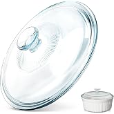 Glass Lid for Corningware French White 2.5 Qt Fluted Round Casserole Dish | Replacement Glass Lid for Pyrex 2.5 qt Clear Casserole Dish Cover/Bowl Lid, Oven &amp; Microwave Safe, Dishwasher-Safe