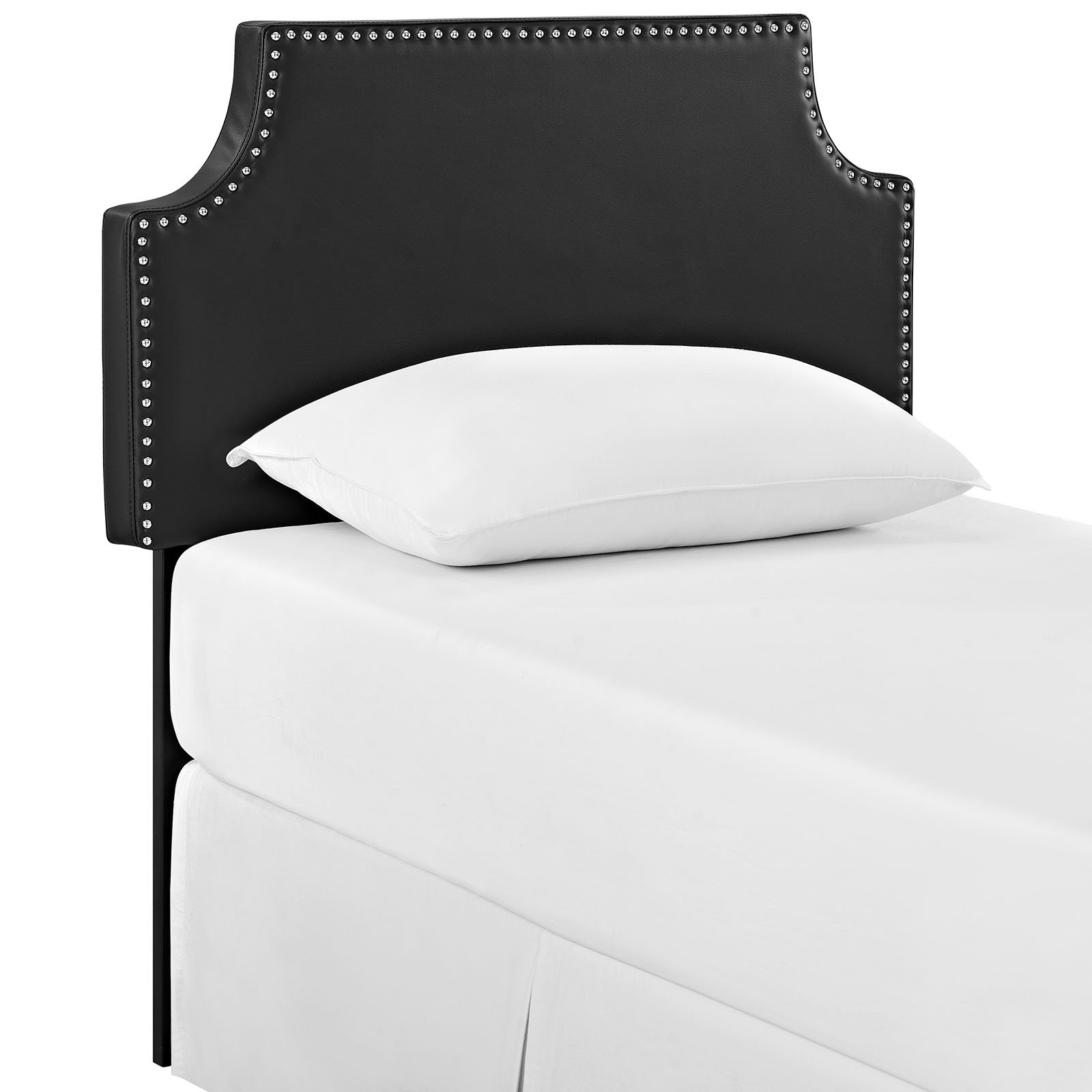 Modway Laura Upholstered Vinyl Headboard Twin Size with CutOut Edges
