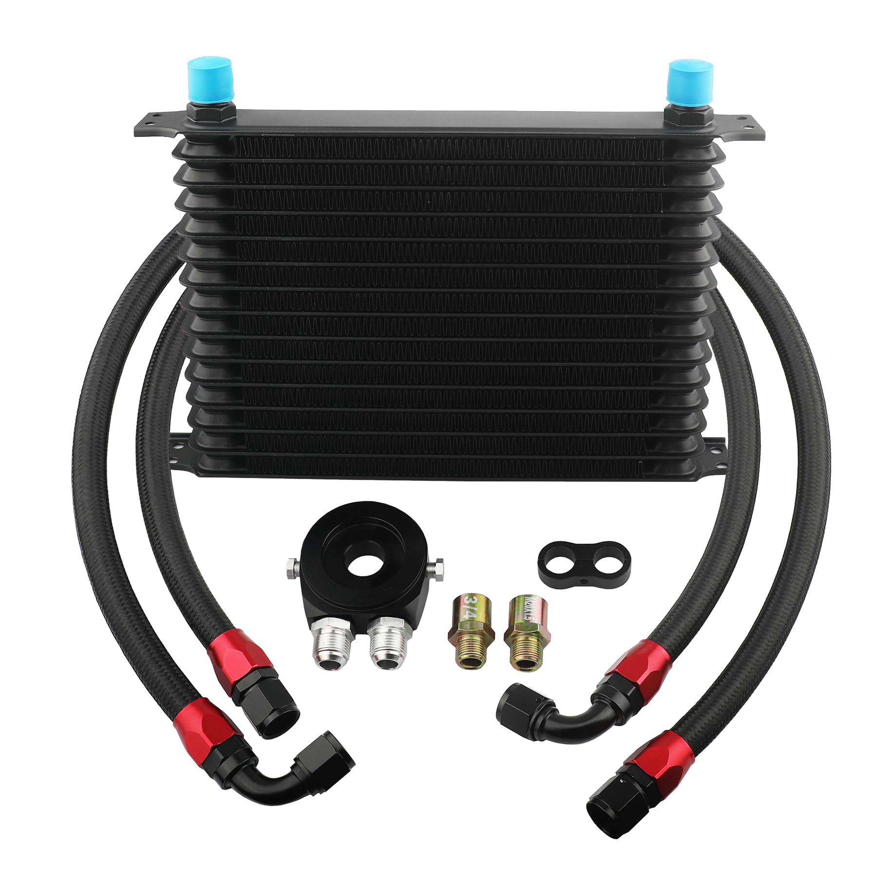 Photo 1 of Ucreative Oil Cooler Kit 10AN Transmission Engine Cooler Japanese Model Radiator Universal Aluminum Black - 15 Row