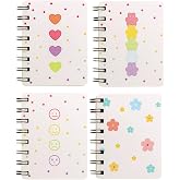 Yansanido Small Spiral Notebook, 4 Pcs 3.14 Inch x 4.13 Inch 4 Style Design Thick Hardcover Blank Pages 80 Sheets -160 Pages Journals for Study and Notes(Spiral 3.14 x4.13 Inch 4set, 3.14 x4.13 Inch)