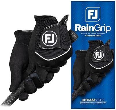 FootJoy RainGrip Pair Men's Golf Gloves - Wet Weather Sure-Grip Autosuede