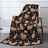 Cute Capybara Pattern Soft Fleece Blanket - Cozy and Cute Animal Design for Bed, Couch, or Gift 50"x40"
