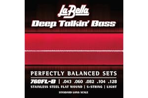 La Bella 760FL-B Deep Talkin' Stainless Steel Flat Wound Standard Long Scale Bass Guitar Strings 43-128