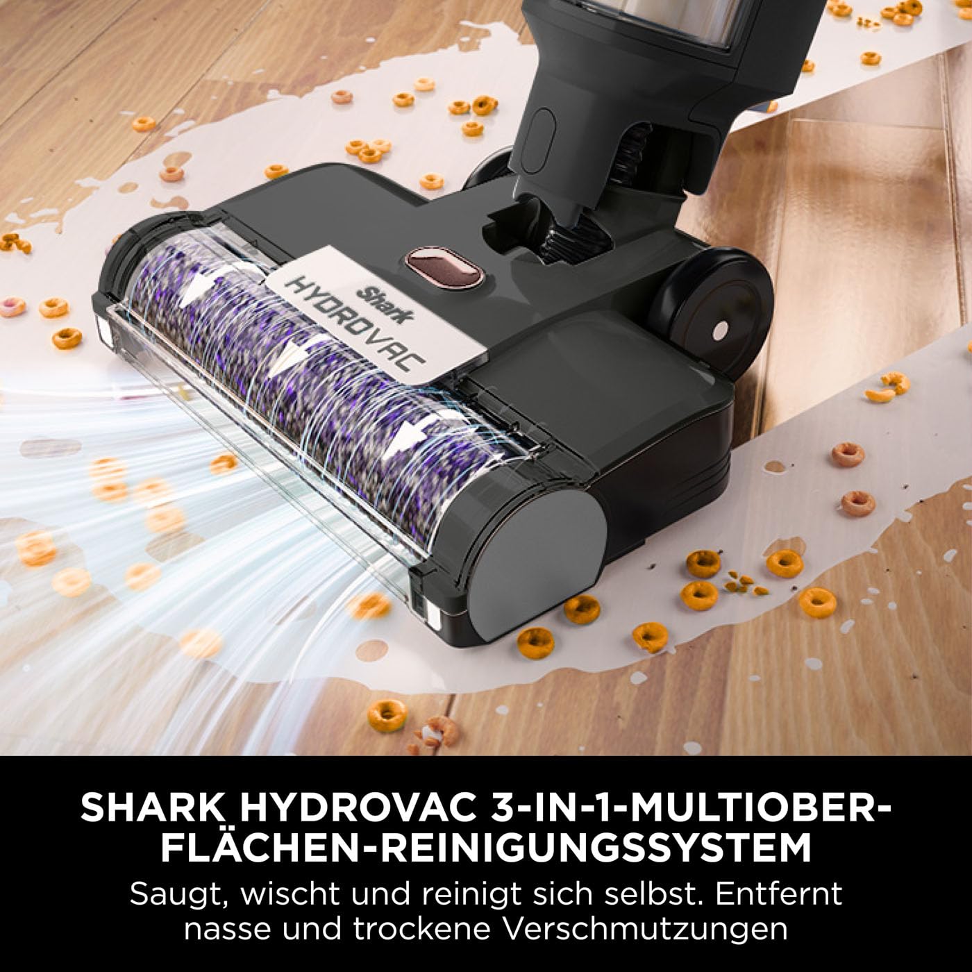 Shark HydroVac Kabelloser Nass Trockensauger mit antimikrobieller Bürstenrolle, Mehrzwecklösung geruchsneutralisierend, selbstreinigender Bodenreiniger, saugt & wischt, Grau WD210EU 2