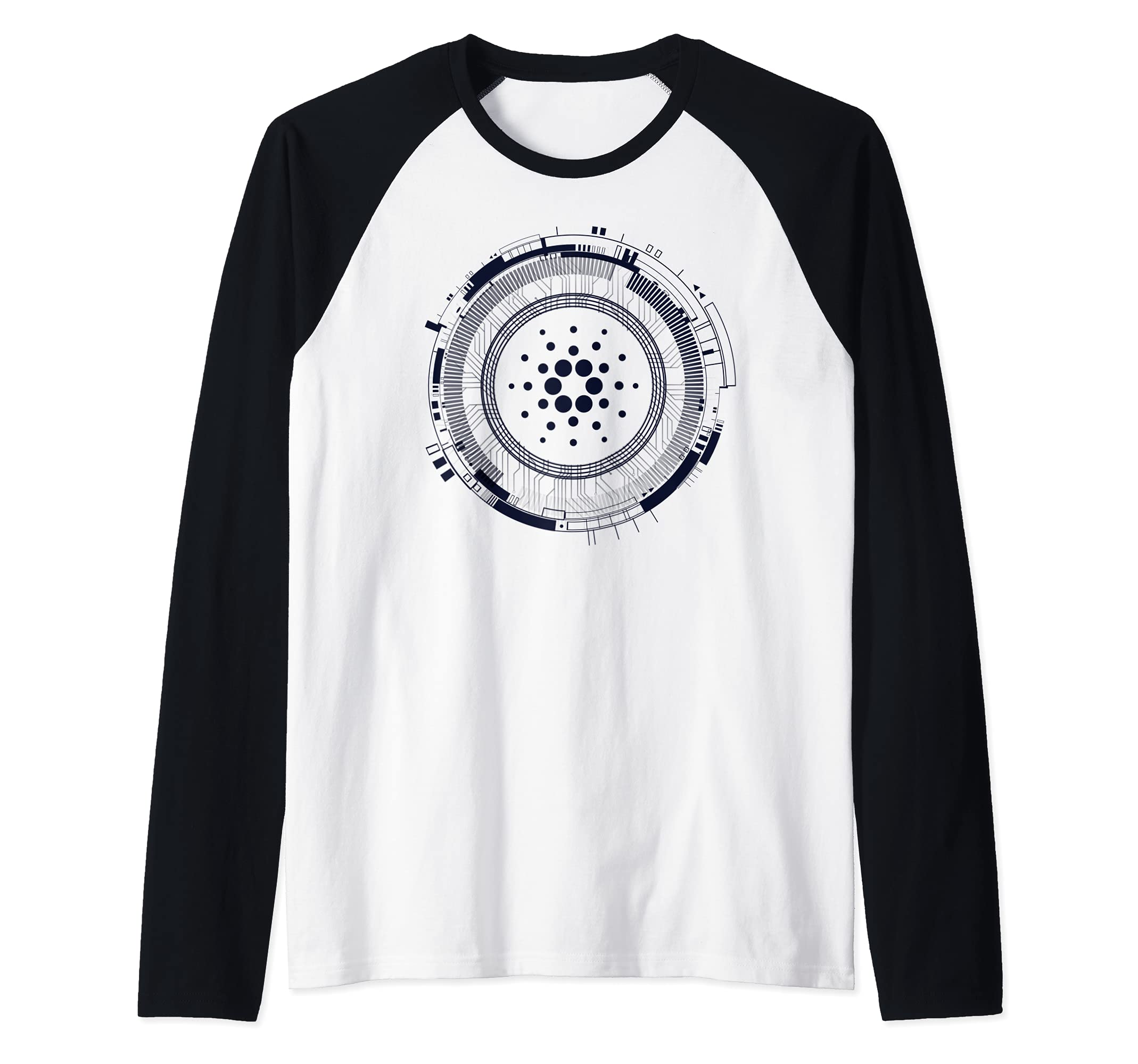 Cardano ADA Cryptocurrency Crypto Currency Blockchain Logo Raglan Baseball Tee