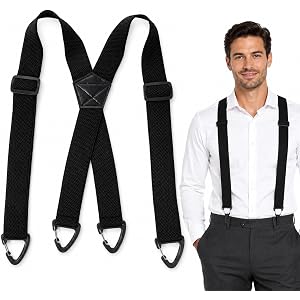 QFGasre Suspenders for Men X Back Suspender Heavy Duty Dress Suspenders for Men