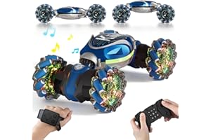 RESOSESE RC Stunt Cars Remote Control Car Double-Sided Driving 360-degree Flips Rotating Car Toy All Terrain Off-Road car,4WD Gesture Sensing Stunt Car for Boys 6-12 Year Old for Kids