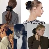 ILamourCar Black Satin Large Scrunchies 2 Pack Elastic Hair Ties Ponytail Women view 6
