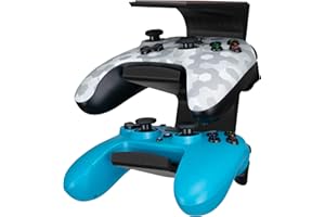 BRAINWAVZ The IRIS - Under Desk Dual Universal Game Controller Mount Holder Hanger for XBOX ONE, SERIES X, PS5, PS4, PS3, SWITCH, STEELSERIES Gamepad & More, No Screws