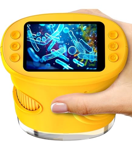 Microscopio Para Niños, Microscopio Portátil De Bolsillo De Pantalla HD De 2 Pulgadas, Mini Lupa De Aumento De 1000x Con Luz Para Niños, Para Niñas Y Niños De 3 A 12
