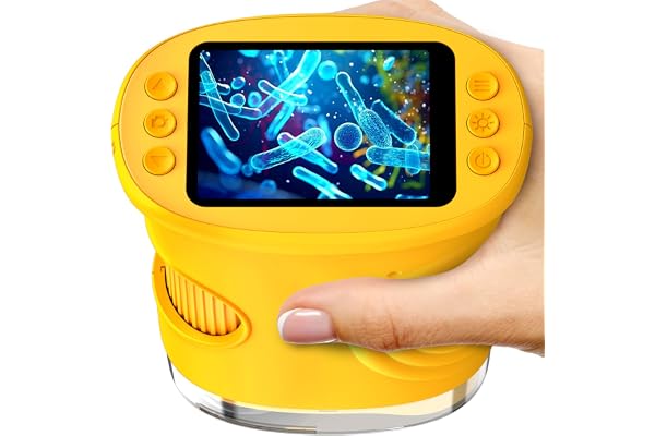 1000X Digital Handheld Microscope for Kids with 2.0" IPS Screen, Outdoor Toys Portable STEM Science Lab Gifts, Rechargeable P