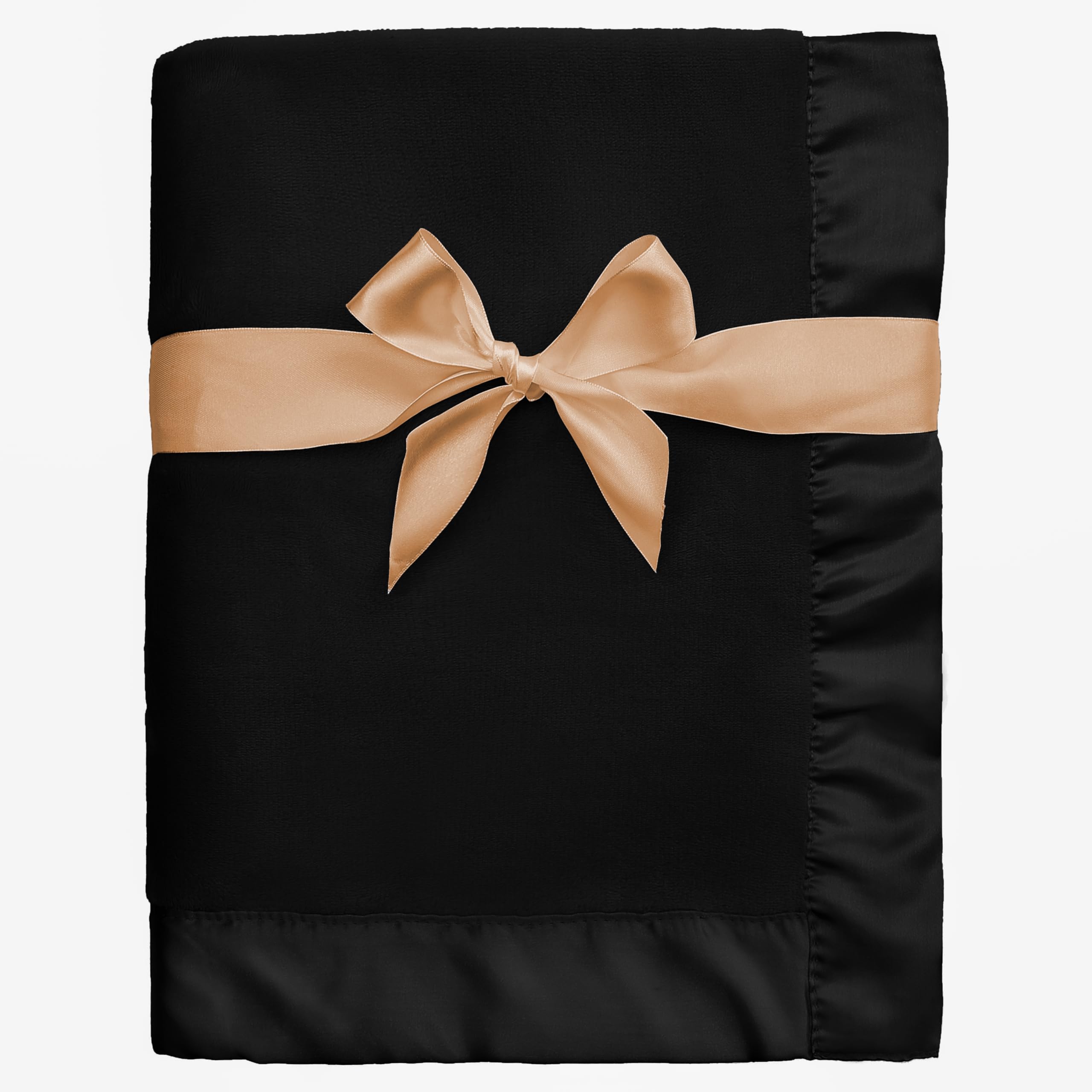 Photo 1 of Pro Goleem Fleece Baby Blanket with 2 Inch Satin Trim Soft Anti-Static Plush Blanket for Boys and Girls Christmas Baby Gifts for Babies Black 30''x40''