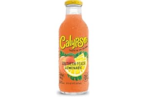 Calypso Lemonades | Made with Real Fruit and Natural Flavors | Southern Peach Lemonade, 16 Fl Oz (Pack of 12)