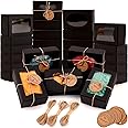 Moukiween 32 PCS Black Soap Boxes for Homemade Soap, 3.54 X 2.36 X 1.18 Inch Soap Packaging Gift boxes with Window, Small Rectangular Soap Wrapping Boxes (Black)