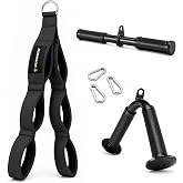 MANUEKLEAR 24-Inch 3-Grip Tricep Rope Cable Attachment for Gym Greater ROM | Tricep Push Down Attachment with Ergonomic Handles, Professional Gym Rope for Overhead Extension