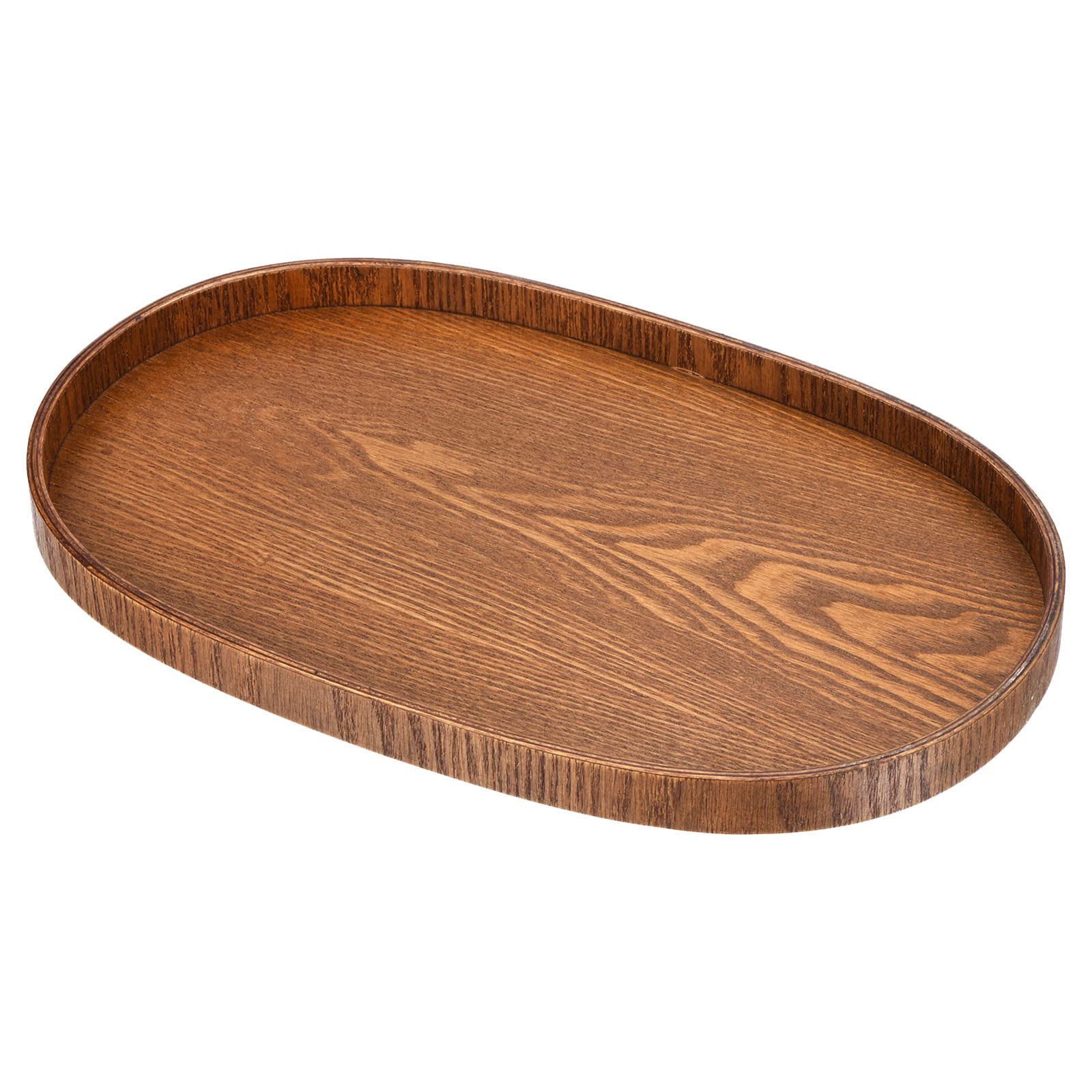 PATIKIL Wood Serving Tray 15x10 Inch, Oval Decorative Platter for Home Decor Kitchen Table Candle Holder, Brown