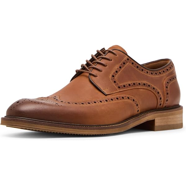 Steve Madden Mens Jagwar Cap Toe Oxford‎ Brown Leather Dress Casual Shoes Sz 9.5 Men main image 3