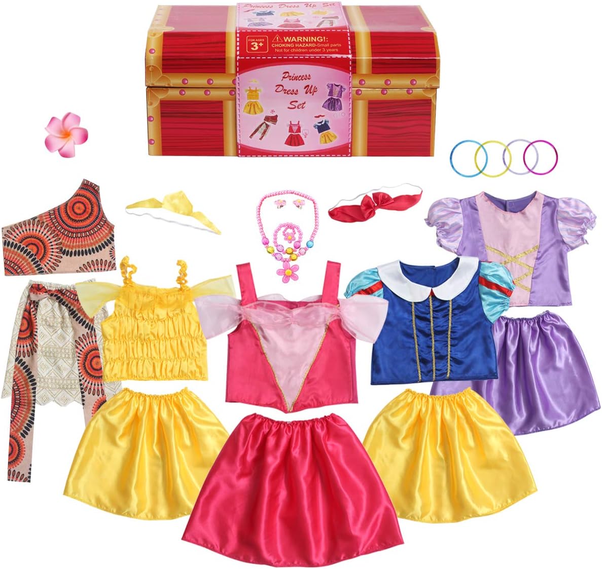 BiBiblack Girls Princess Costume Dress up Trunk for Kids Ages 3-6 Years