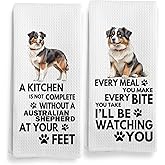 Qeheb Australian Shepherd Decorative Kitchen Towels, Every Meal You Make, 16x24 Inch