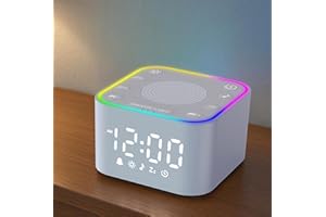 WZBB White Noise Sound Machine: with Alarm Clock and Night Light, 30 Soothing Sounds, Adjustable Volume, Sleep Timer, Ideal for Adults, Kids and Baby - Easy to Sleep, Relax, Focus, White