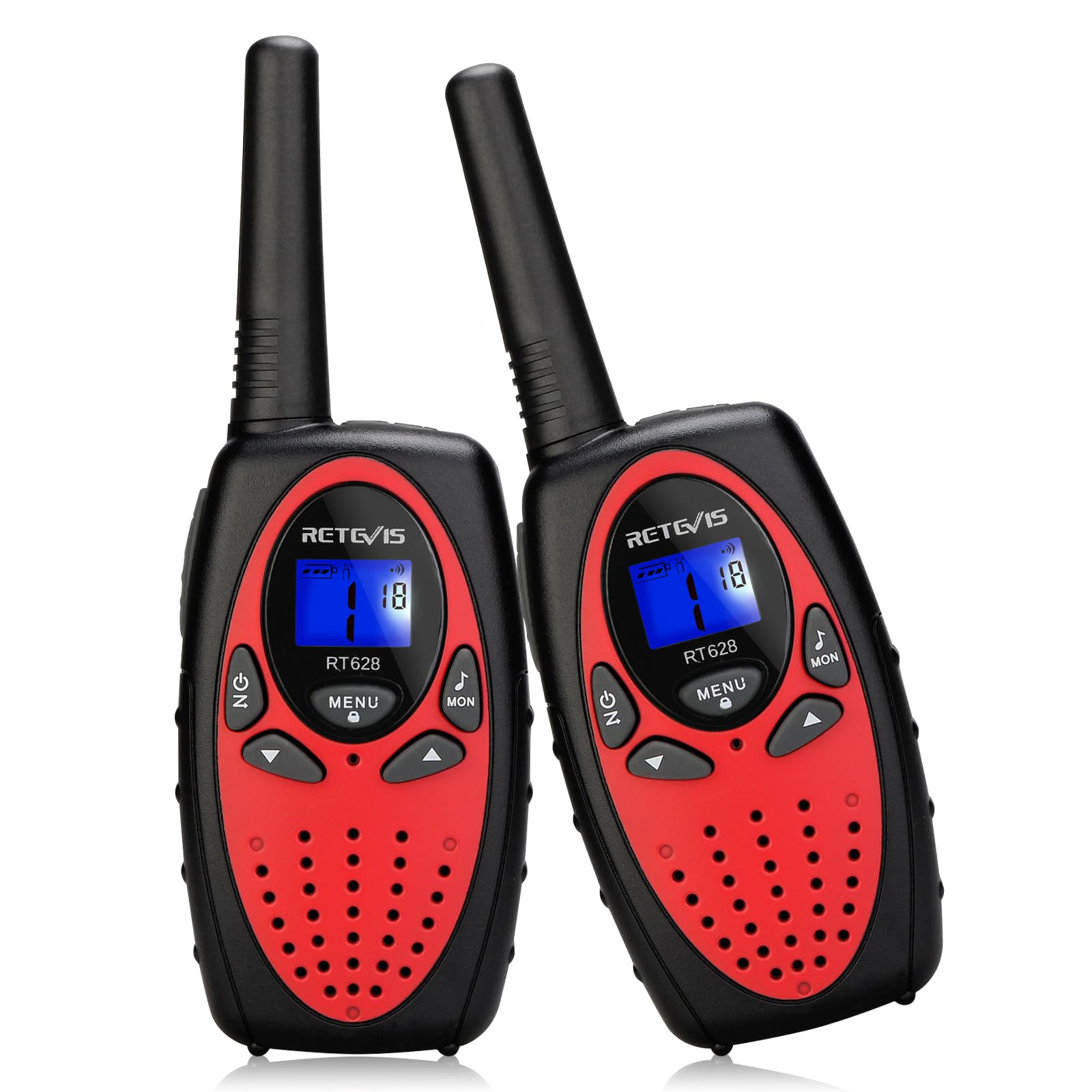 Retevis RT628 Walkie Talkies for Kids, Long Range VOX Keylock Children Toy Gifts for Birthday and Holiday, Easy to Use for Camping Hiking and Adventure (1 Pair, Red) — image 1