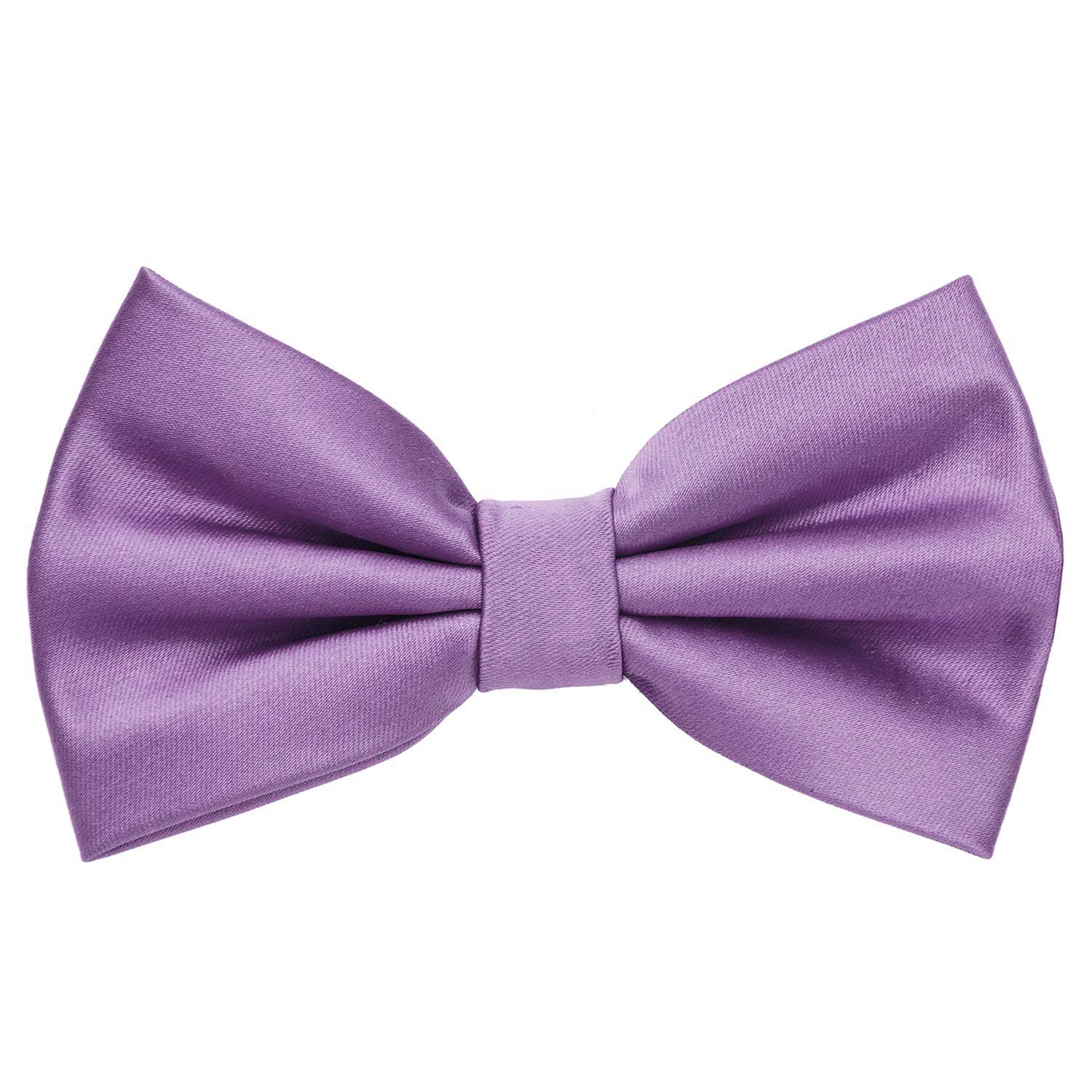 MASADA bow tie lilac - men's accessory in silk-look, continuously adjustable, handmade with hook closure - 12 x 6 cm