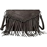 LUI SUI Women Fringe Hobo Purse Vintage Tassel Shoulder Bag Black Tassel Handbags