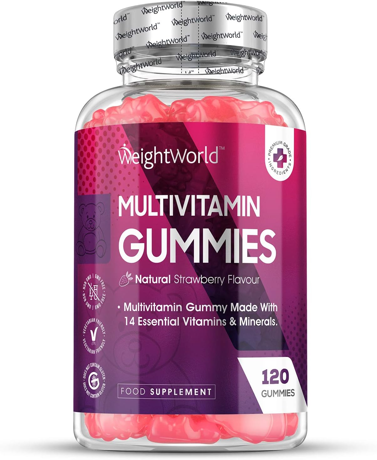 Gummies Multivitamines et Minéraux 120 Gummies Goût Fraise 100