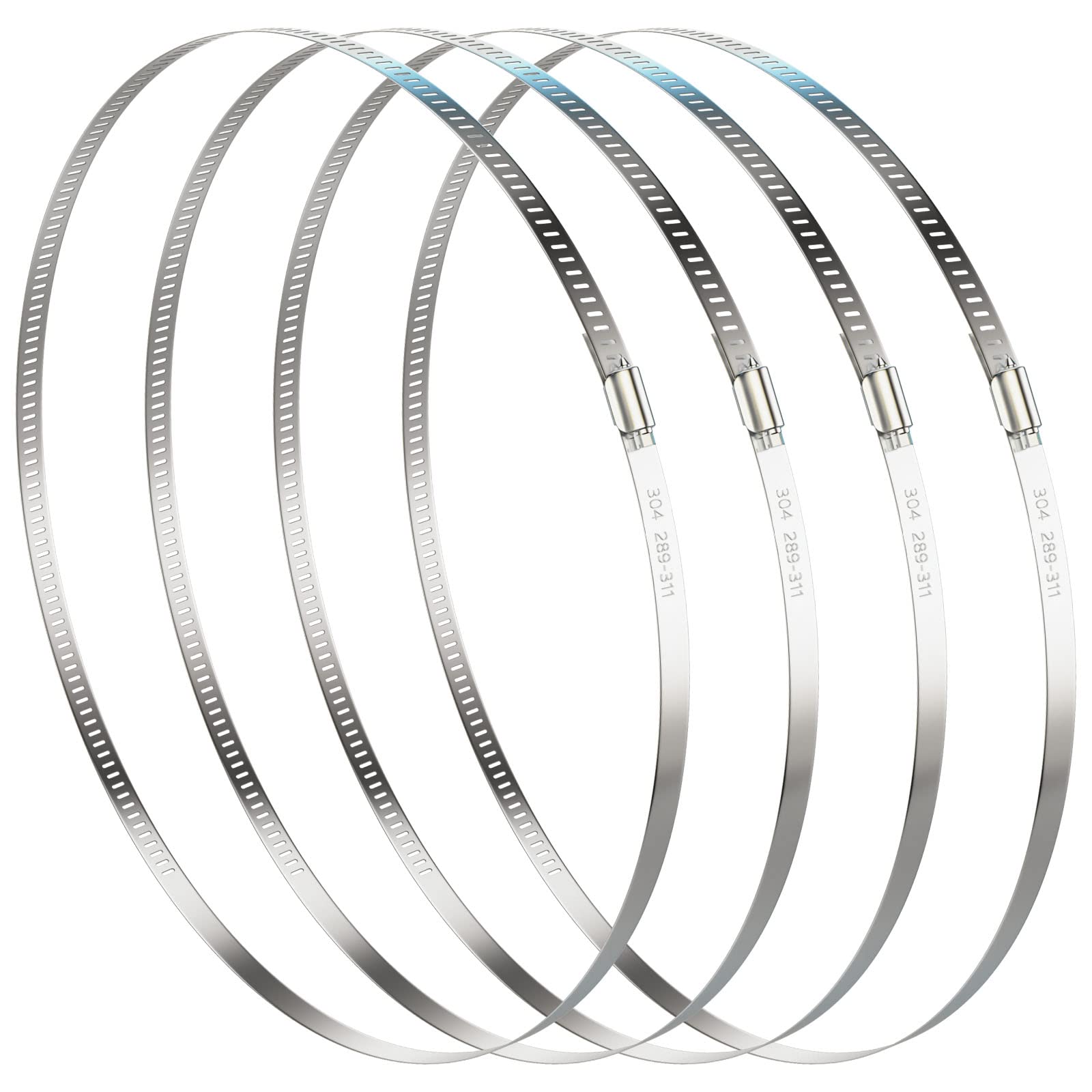 NEBURORA 289-311mm Large Hose Clip Adjustable 304 Stainless Steel Duct Clamps 4 Pack Worm Drive Hose Clamp Clips 12 inch Diameter Fuel Line Hose Pipe Clamps for Dryer Vent Air Duct Automotive Plumb
