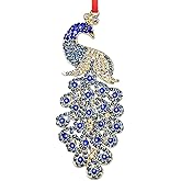 GMEMNOV Peacock Christmas Ornaments - Metal Peacock Ornaments for Christmas Tree Purple Hanging Ornaments Xmas for Kids Girls Women