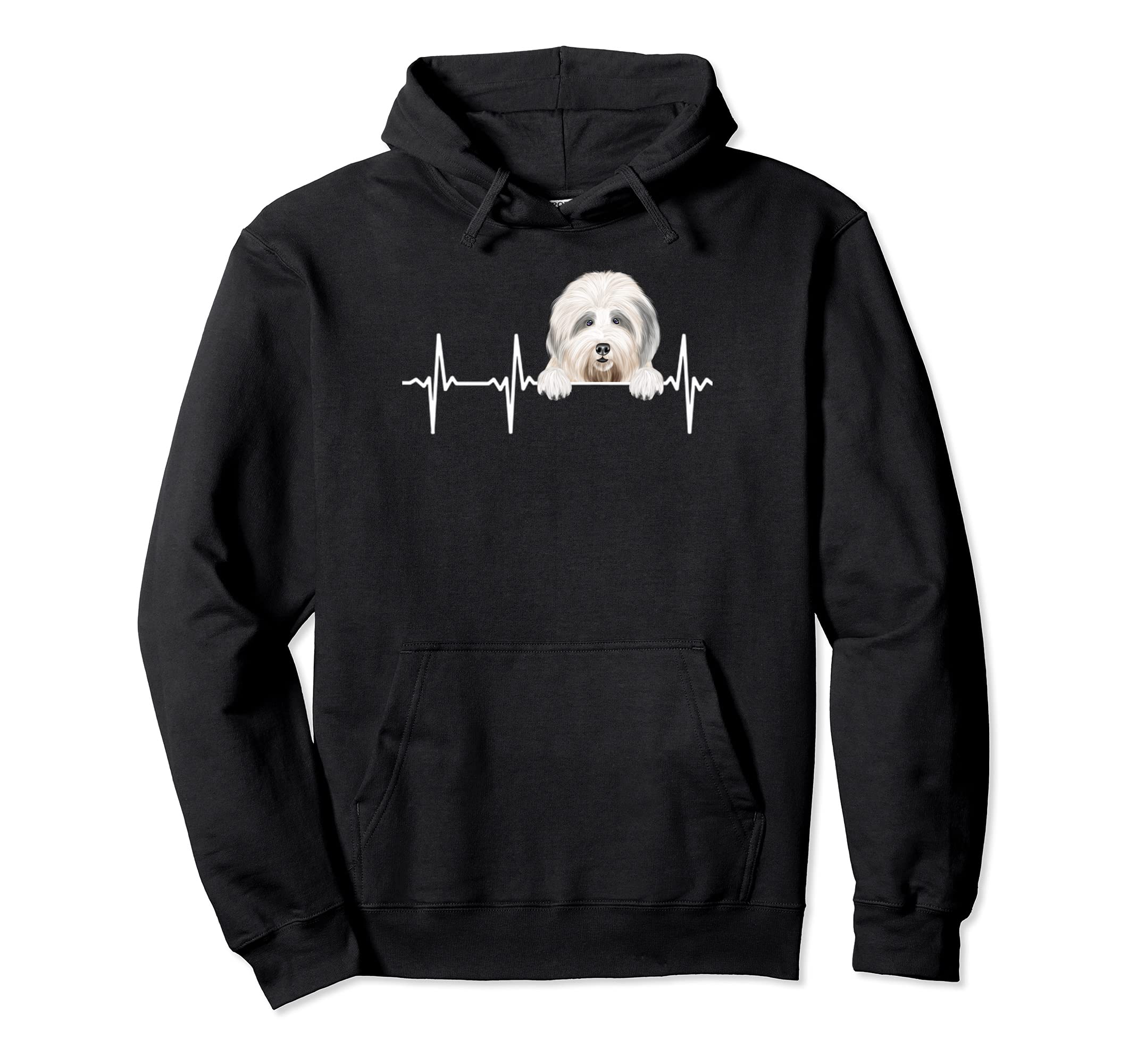 Funny Dog Heartbeat For Old English Sheepdog Lovers Pullover Hoodie