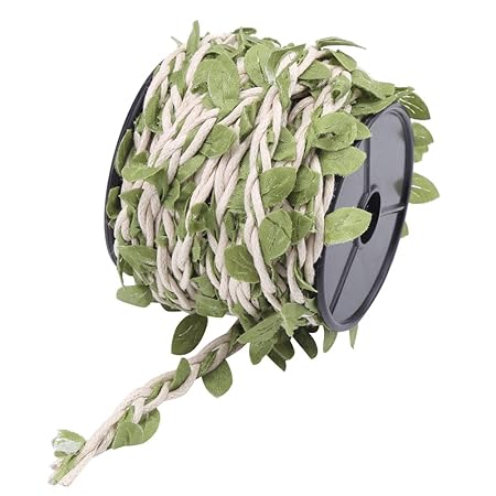 10M Künstliches Blätter Hanfseil Wachsfaden Rattan Dekomaterial Seil Simulation 5mm Natürliches Jutefaser Schnur Blatt Band S
