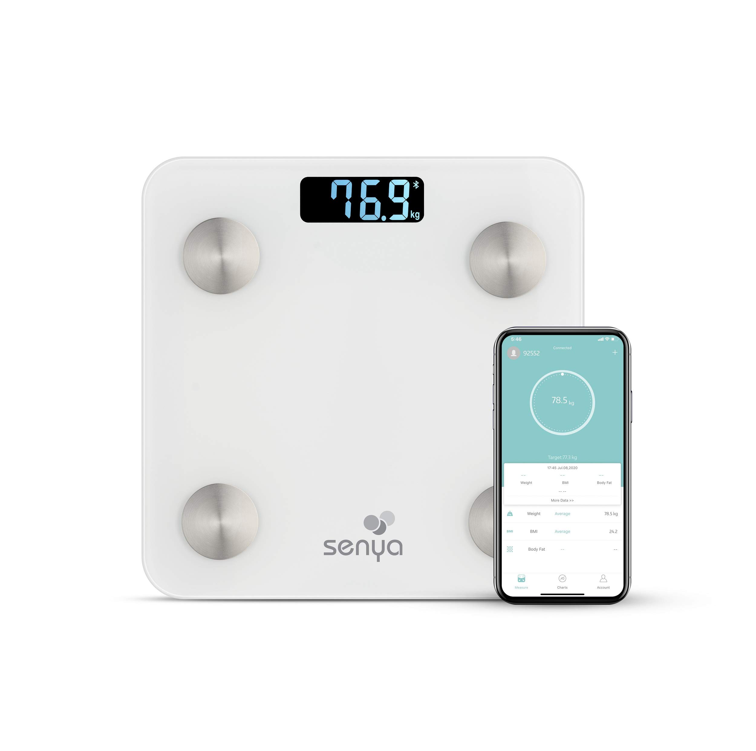 SENYA SYWB-S007 Smart Bluetooth Scales for Daily Health Monitoring via the Fitness App, White Bathroom Scales