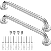 2 Pack 18 Inch Grab Bars for Bathtubs and Showers, Anti Slip Shower Grab Bars Stainless Steel Shower Handle Handicap Elderly Senior Assist Bathroom Saft Handle