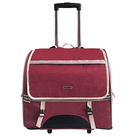 Haol Pet Carrier Rucksack mit Integriertem Trolley und Teleskopgriff Trixie Nylon Trolley Portable Pet Reise Airline Rad Gepä