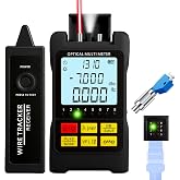 Portable 5-in-1 Fiber Optic Cable Tester with Optical Power Meter, Cable Finder,Visual Fault Locator &amp; RJ45 Network Cable Test, SC/FC/ST Universal Interface with LC Adapter