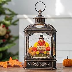 Fall Snow Globe Lantern - Thanksgiving Glittering