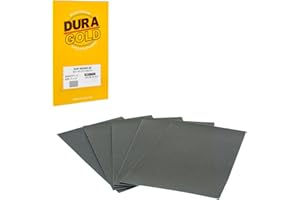 Dura-Gold Premium 400 Grit Wet or Dry Sandpaper Sheets, 5-1/2" x 9", Box of 25 - Fine-Cut Sanding, Detailing, Polishing Automotive, Woodworking Wood Furniture, Metal Finishing, Hand Sand Block Sander