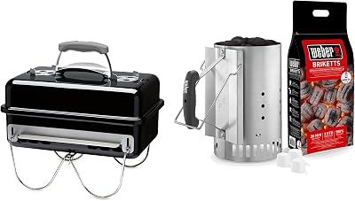 Weber Go Anywhere Portable BBQ Black 415x550x280 mm with Chimney Starter Kit