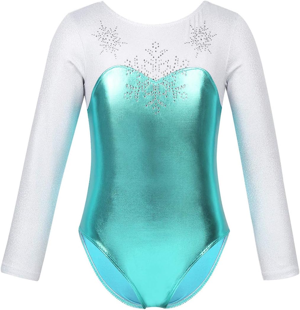 vastwit Kids Girls Metallic Mermaid Fish Scales Ballet Dance Leotard Gymnastic Athletic Sports Costume