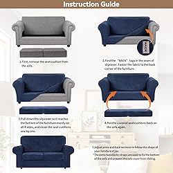 WEERRW Velvet Couch Covers for 2 Cushion Couch Sofa