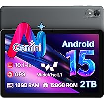 Tablet The World's First Android 15 with Gemini AI,10.1 Inch 18GB