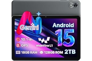 Tablet The World's First Android 15 with Gemini AI,10.1 Inch 18GB RAM 128GB ROM /2TB TF, Speed Up to 2.0 GHZ,Widevine L1,5000