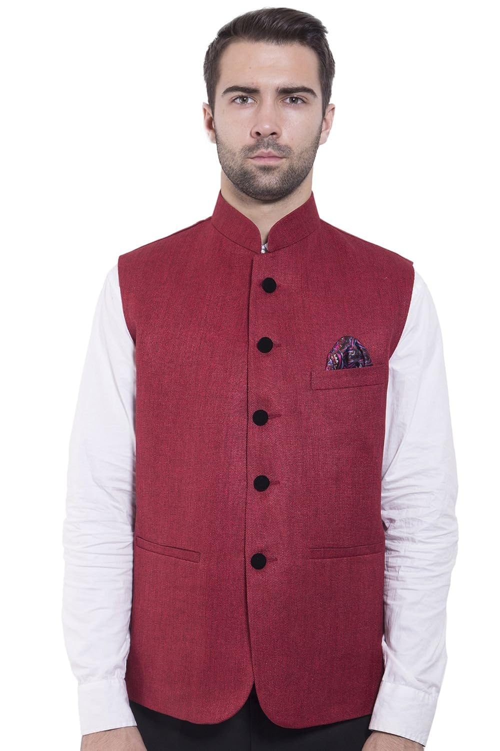 wintage men's rayon bandhgala festive nehru mandarin blazer- two colors